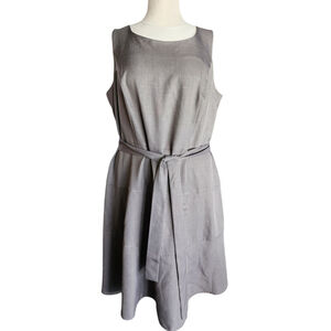 Studio One Gray Belted Sleeveless Sheath Career Dress Women's 16W